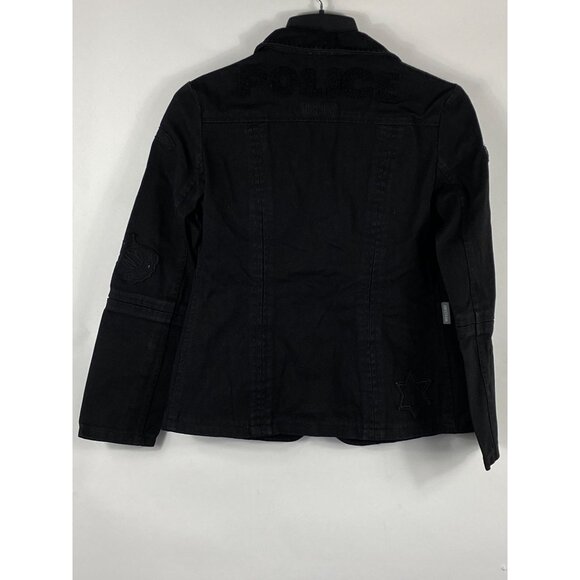 Moschino Jeans Three Button Single Breasted Blazer Jacket Black Size 4 A744 - Picture 2 of 9